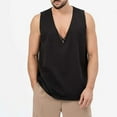 thumbnail image 1 of Sleeveless Shirts for Men V Neck Tank Tops Men Casual Solid Color Breathable Pullover Basic Breathable Going-Out Work Undershirts Tanks, 1 of 7