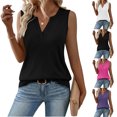 thumbnail image 1 of Sleeveless Shirts for Women Casual Summer V Neck Tank Tops Dressy Blouses Tunic With Loose Fit And Soft Fabric Black L, 1 of 5