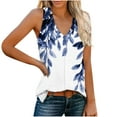 thumbnail image 1 of Sleeveless Shirts for Women Summer Casual V Neck Floral Printed Flowy Tank Tops Loose Blouses with Side Split (L, Multicolor 6), 1 of 7