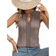 thumbnail image 1 of Sleeveless Shirts for Womens Fashion 2025 Basic Tank Tops Pleated Drape Dressy Tops Summer Outfits Camel M, 1 of 5