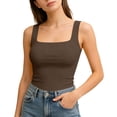 thumbnail image 1 of Sleeveless Slim-Fit Tank Top for Women Square Neck Solid Color Cami Soft Breathable Stretchy Basic Layering Top for 2026 Daily Casual Wear, 1 of 7