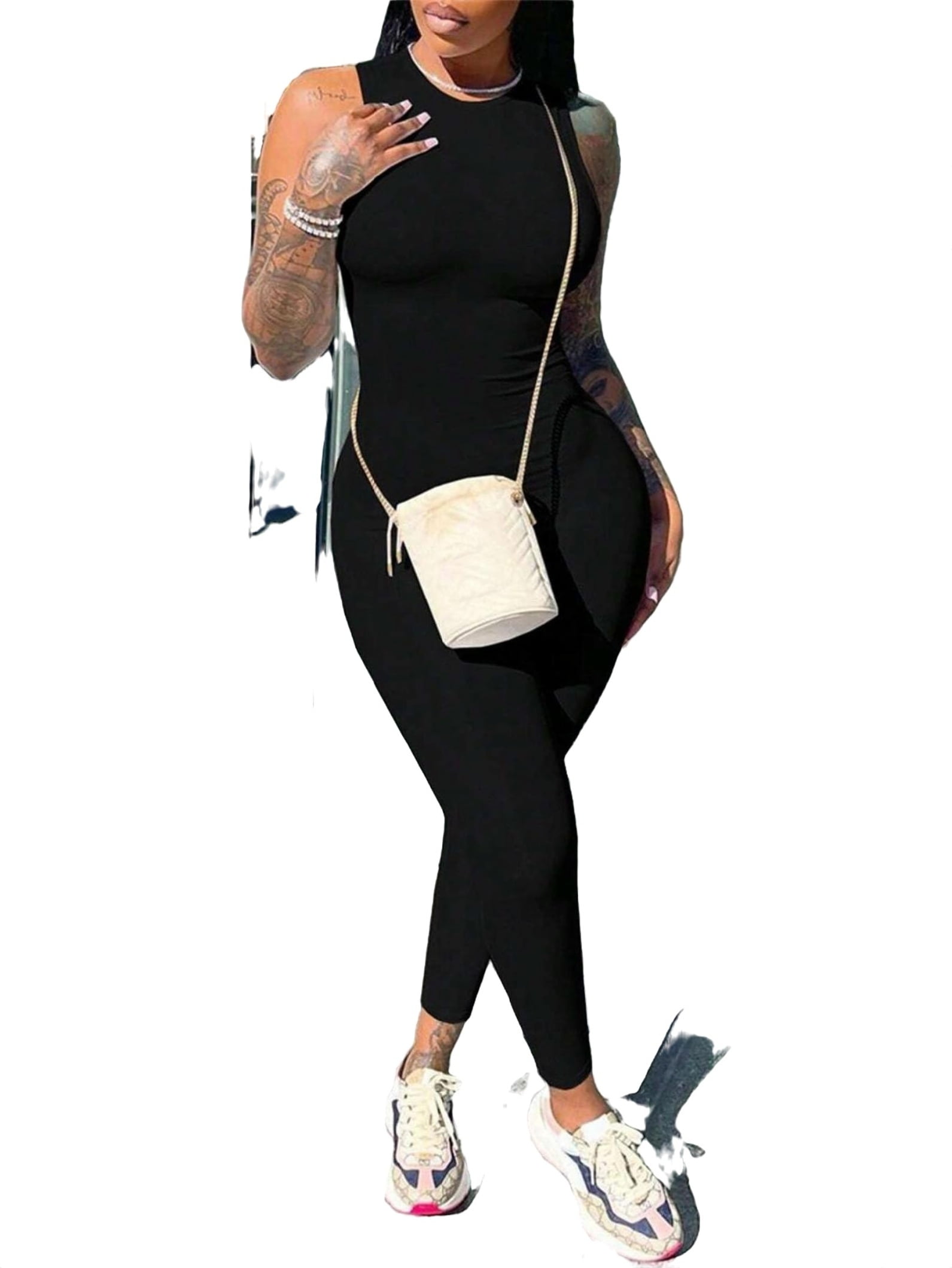 Short-Sleeved Slim-Fit Jumpsuit main image 1