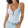 thumbnail image 1 of Sleeveless Solid Color Women Slim Zipper Tank Camisole, 1 of 1