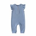 thumbnail image 1 of Sleeveless Solid Romper for Toddler Baby Girl Boy Cotton Fly Sleeve Jumpsuit, 1 of 6