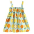 thumbnail image 1 of Sleeveless Strap Baby Princess Printed Girls Outfits Lemon Dresses Girls Toddler Dresses Leisure Dailywear, 1 of 5