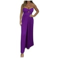 thumbnail image 1 of Sleeveless Strapless Slim Fit Jumpsuit Elegant Long Skirt Suit for Women Stylish Wrap Design Comfortable Formal Outfit, 1 of 2