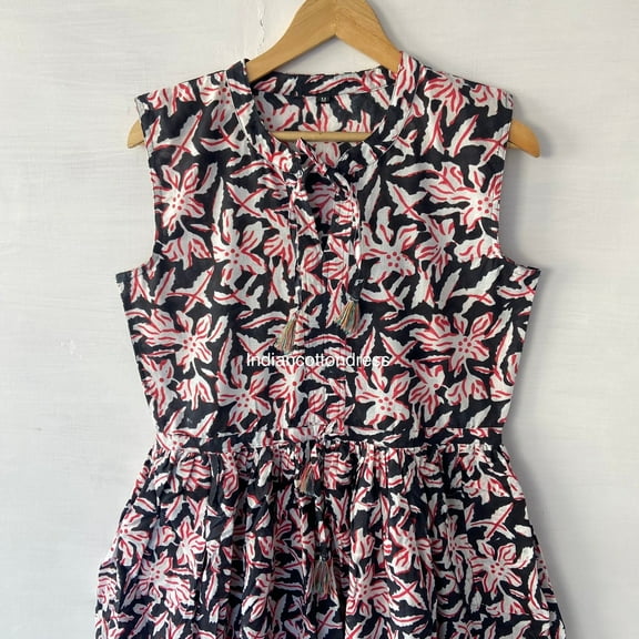 Sleeveless Summer Dress,Cotton Dress,Hand Print Dress,Handblock Dress,Cotton Indian dress,Flapper Dress, Sketer Dress,Circle Dress,Summer
