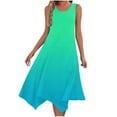 thumbnail image 1 of Sleeveless Summer Dress for Women 2025 Flowy Irregular Hem Casual A-line Dress Holiday Outing Beach Dresses Gradient, 1 of 8