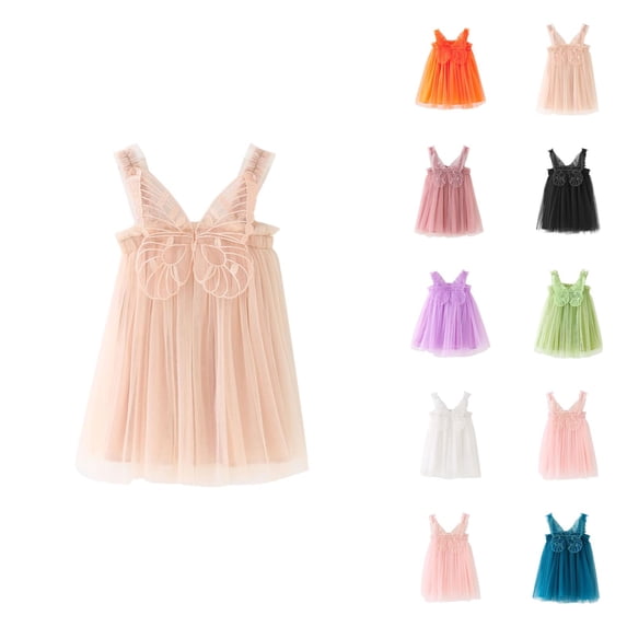 Sleeveless Suspenders Tutu Dress for Toddler Baby Girls, Casual Dance Party Flower Tulle Princess Dress Clothes
