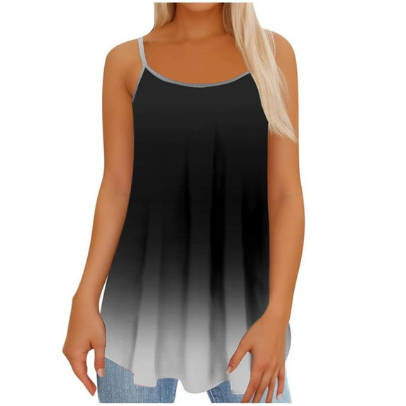 Sleeveless T-Shirts - Fashion Women's Spring/Summer Casual Round Neck Sleeveless Tops Tank Top Cute Ladies Tank Tops Style-51 Black 3XL