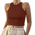 thumbnail image 1 of Sleeveless Tank Tops for Women High Neck Racerback Ribbed Knit Top Summer 2026 Casual Basic Slim Fit Workout Shirts Sleeveless Crop Tops for Women Basic Rib-Knit Y2K Crop Tank Top Exercise Crop Camis, 1 of 6