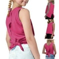 thumbnail image 1 of Sleeveless Tank Tops for Teens Girls 4-14 Years Kids Cute Crewneck Camisoles Juniors Children Solid Tie Back Pullover Blouses Summer, 1 of 3
