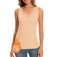 thumbnail image 1 of Sleeveless Thermal Tank Top for Women V Neck Lace Fleece Lined Camisole Base Layer Undershirt, 1 of 7