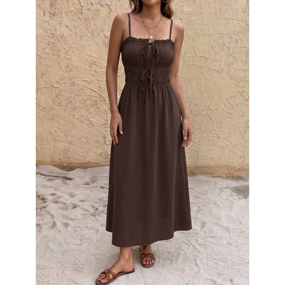 Sleeveless Tie-Front Maxi Dress