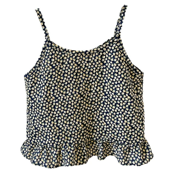 Sleeveless Top for 1-6 Years Little Girl Cute Floral Print Camisole Kids Girls Summer Strappy Tank