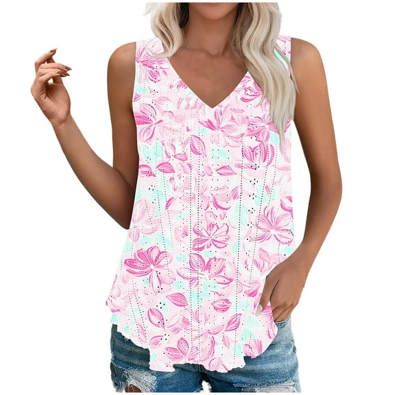 Sleeveless Tops For Women Graphic Womens Blouses for Work Tshirts Shirts Graphic Vintage V Neck