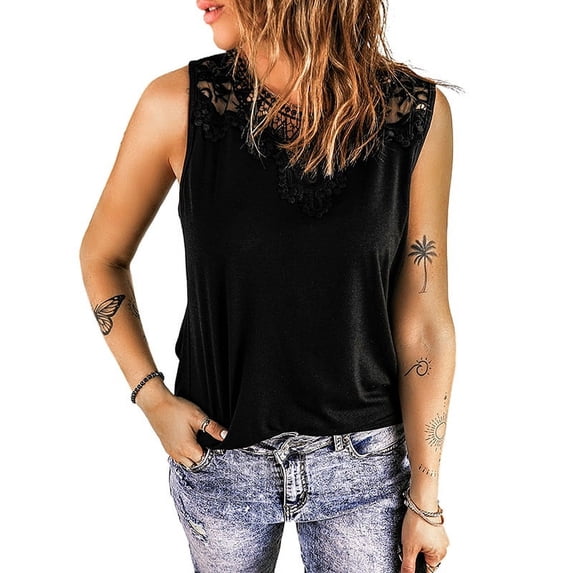 Sleeveless Tops For Women,Outer Vest Women, Loose Fashion Lace Lace Outer Sleeveless Vest