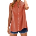 thumbnail image 1 of Sleeveless Tops For Women Sevevn Casual Women Summer Turn-Down Solid Tank Sleeveless Casual, 1 of 8