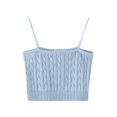 thumbnail image 1 of Sleeveless Tops For Women Sevevn Women's Cable Knit Crop Cami Top Sleeveless Spaghetti Strap Knit Tank Top Blue, 1 of 3