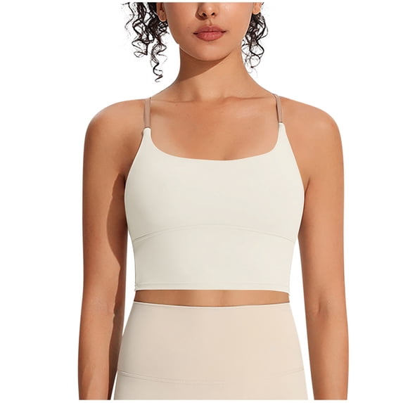 Sleeveless Tops For Women Sevevn Womens Padded Sports Bra Fitness Workout Running Shirts Yoga Tank Top White S