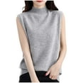 thumbnail image 1 of Sleeveless Tops For Women Summer Tank Tops Casual Solid Color Loose Scoop-Neck Knit Shirts Ribbed Mock Neck Pullover Sweater, 1 of 4