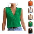 thumbnail image 1 of Sleeveless Tops for Women Summer Casual Lightweight Deep V Neck Tank Tops Dressy Casual Work Shirts Blouses, 1 of 5