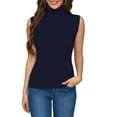 thumbnail image 1 of Women's Knit Turtleneck Tank Top Sleeveless Lightweight Comfort Stretch Royal blue XXL, 1 of 7
