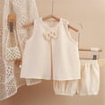thumbnail image 1 of Sleeveless Two Piece Sets for Girls 1-6Y Going-Out Outfits Toddlers Kids Cute Solid Color Tank Tops and Shorts Breathable Loungewear Set, 1 of 3