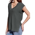 thumbnail image 1 of Sleeveless V Neck Women Sweater Vest Oversized Ribbed Knit Casual Loose Fit Pullover Tank Top, 1 of 6