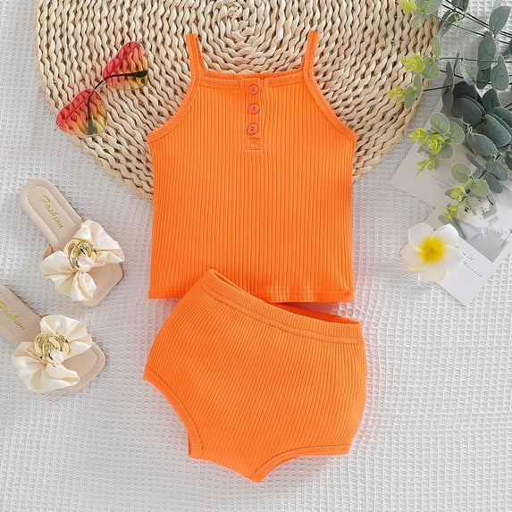 Sleeveless Vest With Spaghetti Strap Button Front Crop Tank Top Ribbed Knit Slim Fit Basic Solid Color Crop Tops and Shorts