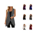 thumbnail image 1 of Sleeveless Vest for Women Summer Casual Open Front Irregular Hem Lightweight Cardigans Beach Coverups, 1 of 4