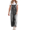 thumbnail image 1 of Sleeveless Women Denim Overalls Casual Straight Leg Jeans Jumpsuit, 1 of 5
