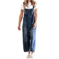 thumbnail image 1 of Sleeveless Women Denim Overalls Casual Straight Leg Jeans Jumpsuit, 1 of 4
