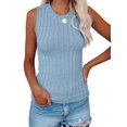 thumbnail image 1 of Sleeveless Women Solid Color Ribbed Knit Tank Tops Summer Casual Cami Tops, 1 of 4