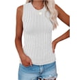 thumbnail image 1 of Sleeveless Women Solid Color Ribbed Knit Tank Tops Summer Casual Cami Tops, 1 of 4