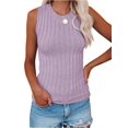 thumbnail image 1 of Sleeveless Women Solid Color Ribbed Knit Tank Tops Summer Casual Cami Tops, 1 of 4