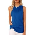 thumbnail image 1 of Sleeveless Women's High Neck Tank Top Blouse Plain T Shirts Pocket Cami Summer Tops, 1 of 5