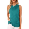 thumbnail image 1 of Sleeveless Women's High Neck Tank Top Blouse Plain T Shirts Pocket Cami Summer Tops, 1 of 5
