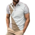 thumbnail image 1 of Sleeves for Men,Short Sleeve Blouse,Men Casual Solid Turndown Pullover Patchwork Zipper Short Sleeve Blouse,Men Short Shorts, 1 of 5