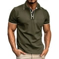 thumbnail image 1 of Sleeves for Men,Short Sleeve Blouse,Men's Solid Color Buttons Outdoors Breathable Short Sleeve Turndown Collar Blouse,Men Short Shorts, 1 of 8