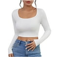 thumbnail image 1 of Sleeves for Women,Long Sleeve Tops,Women's Loose Long Sleeve Round Neck T-Shirt Bottoming Top,Tops for Women, 1 of 3