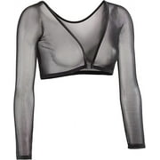 Sleevey Wonders Womens Basic 3/4 Length Slip-on Mesh Sleeves XL Black