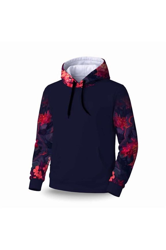 C1SPHSMLRT7EW8 Burning Plants Sleeve Pullover Hoodie - Stylish Apparel - Small