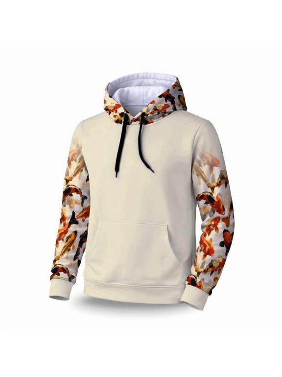 C1SPHSMLVJE3SS Koi Dance Flow Sleeve Pullover Hoodie - Stylish Apparel - Small