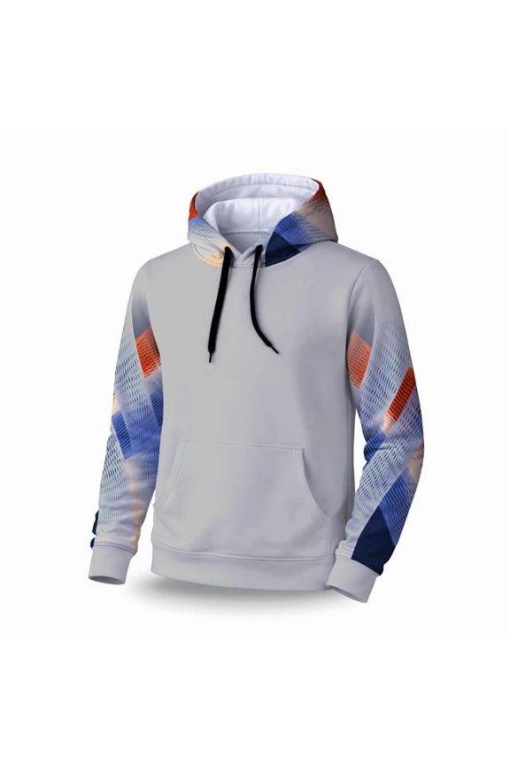 C1SPHXLGCZG4VM Abstract Threading Sleeve Pullover Hoodie - Stylish Apparel - Extra Large