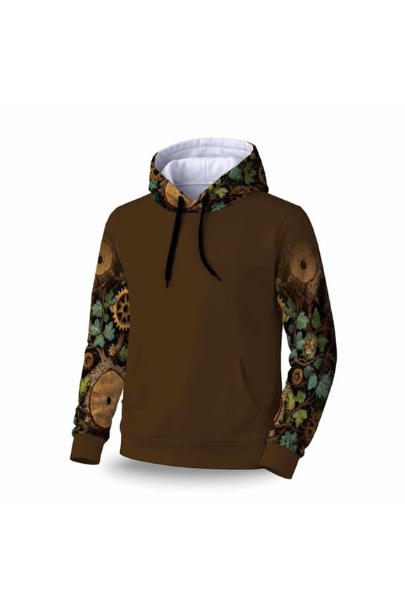 C1SPHXLGOEFM05 Hiding Gears Sleeve Pullover Hoodie - Stylish Apparel - Extra Large