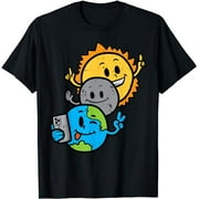 Slefie Earth Moon Sun Funny Total Solar Eclipse 2024 Kids T-Shirt