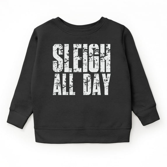 Sleigh All Day Block Distressed - Youth Graphic Sweatshirt