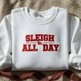 thumbnail image 1 of Sleigh All Day Embroidered Hoodie, Funny Christmas Sweater, Holiday Pullover, Santa Sled Graphic, Xmas Winter Crewneck Gift, 1 of 4