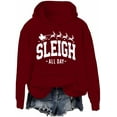 thumbnail image 1 of Sleigh All Day Hoodie Funny Christmas Sleigh Hoodies Casual Xmas Holiday Shirts Sleigh All Day Sweatshirt, 1 of 6